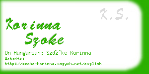 korinna szoke business card